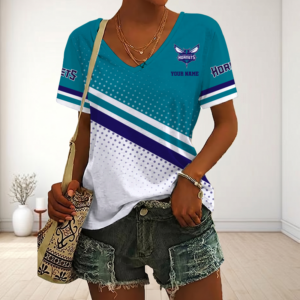 Limited Edition – Customized NBA Charlotte Hornets V-Neck Female Shirt