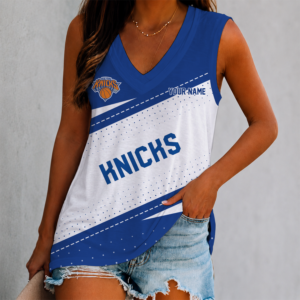Limited Edition – Customized NBA New York Knicks Women’s V-Neck Tank Top