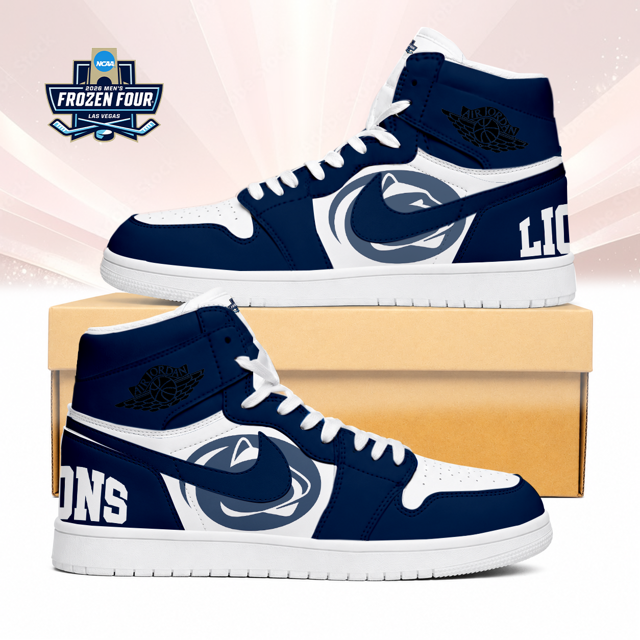 Limited Edition – Customized Ncaa Penn State Nittany Lions Air Jordan 1 Sneakers
