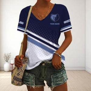 Limited Edition – Customized NBA Memphis Grizzlies V-Neck Female Shirt