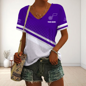 Limited Edition – Customized NBA Utah Jazz V-Neck Female Shirt
