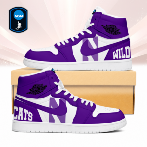 Limited Edition – Customized NCAA Northwestern Wildcats Air Jordan 1 Sneakers