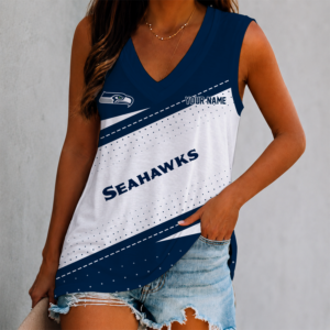 Limited Edition – Customized NFL Seattle Seahawks Women’s V-Neck Tank Top