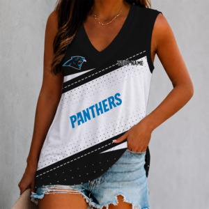 Limited Edition – Customized NFL Carolina Panthers Women’s V-Neck Tank Top