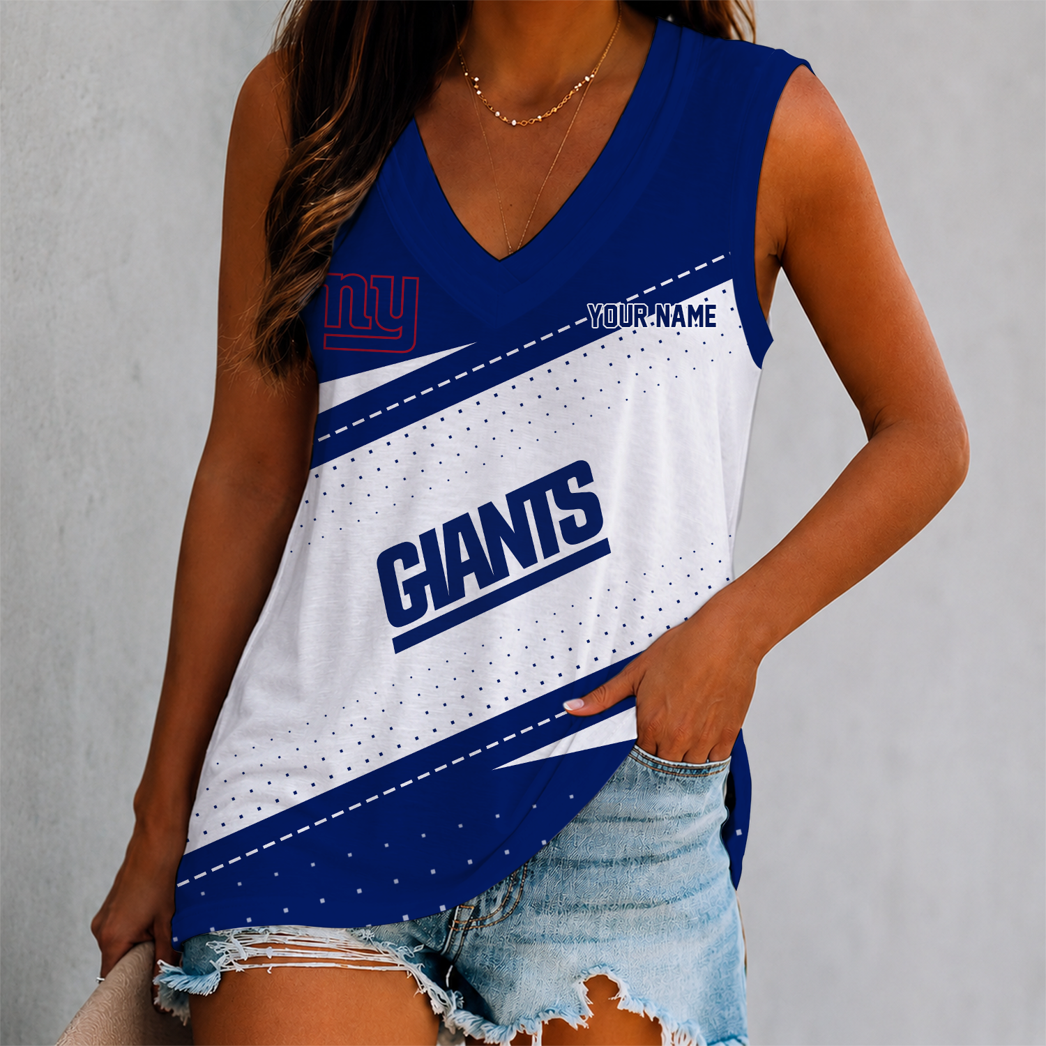 Limited Edition – Customized NFL New York Giants Women’s V-Neck Tank Top