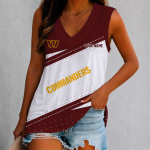 Limited Edition – Customized NFL Washington Commanders Women’s V-Neck Tank Top