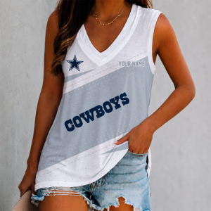 Limited Edition – Customized NFL Dallas Cowboys Women’s V-Neck Tank Top