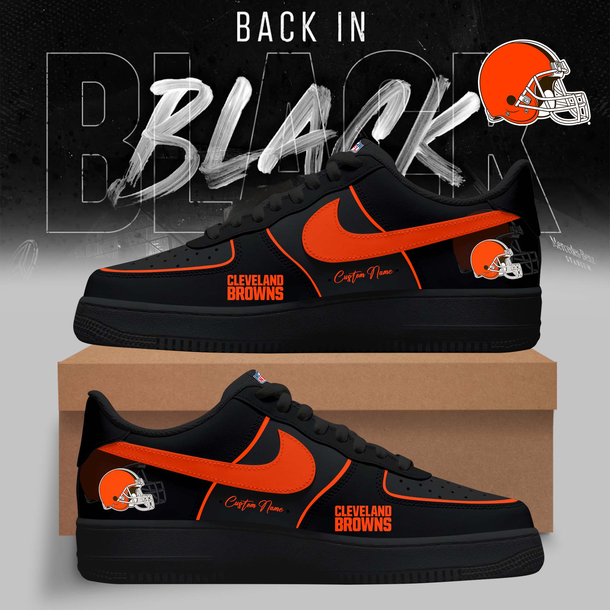 Limited Edition – Customized NFL Cleveland Browns Air Force 1 Sneakers