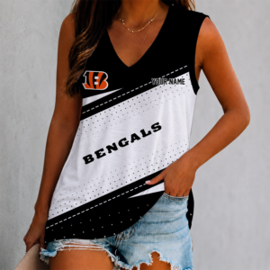 Limited Edition – Customized NFL Cincinnati Bengals Women’s V-Neck Tank Top