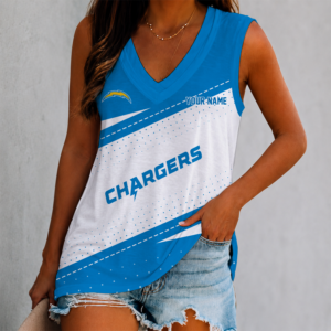 Limited Edition – Customized NFL Los Angeles Chargers Women’s V-Neck Tank Top