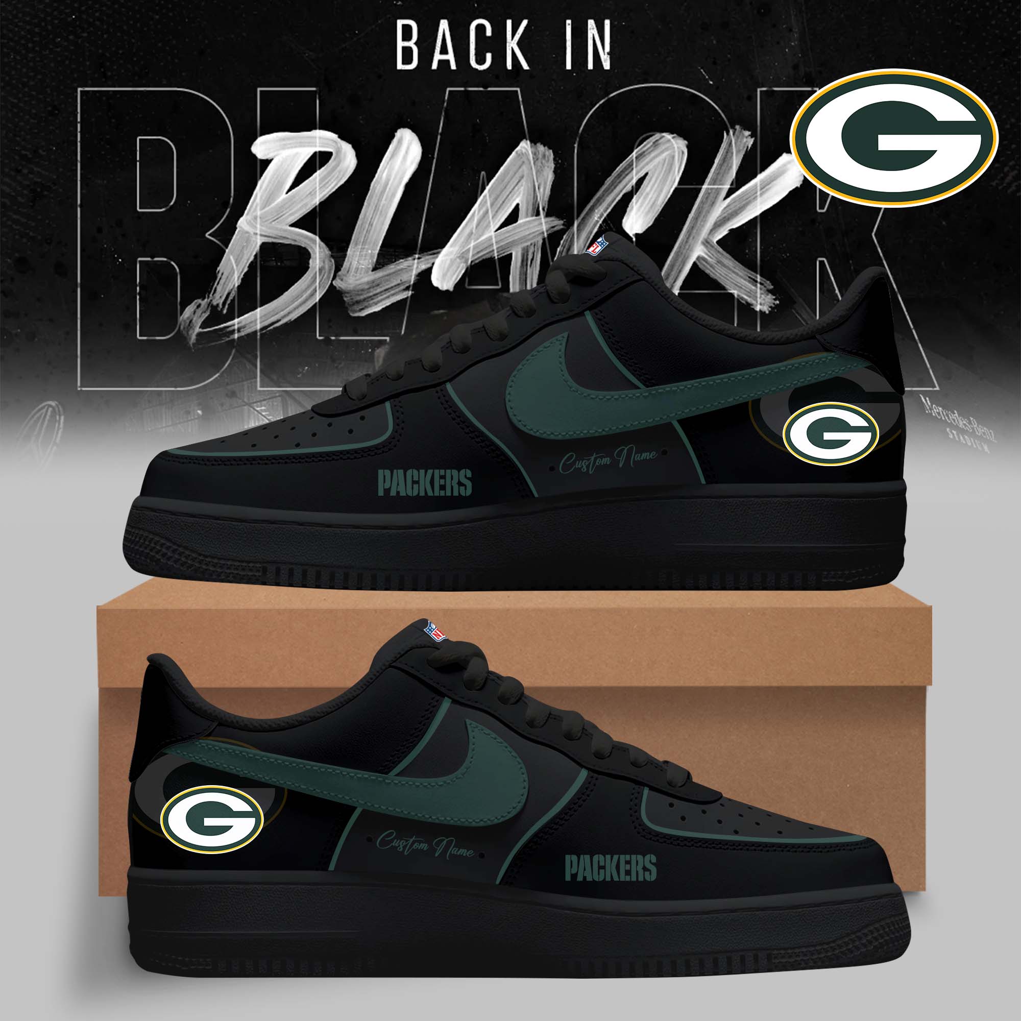 Limited Edition – Customized NFL Green Bay Packers Air Force 1 Sneakers