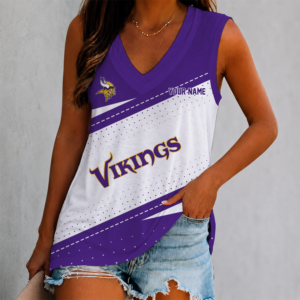 Limited Edition – Customized NFL Minnesota Vikings Women’s V-Neck Tank Top