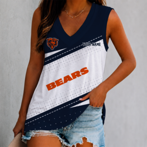 Limited Edition – Customized NFL Chicago Bears Women’s V-Neck Tank Top