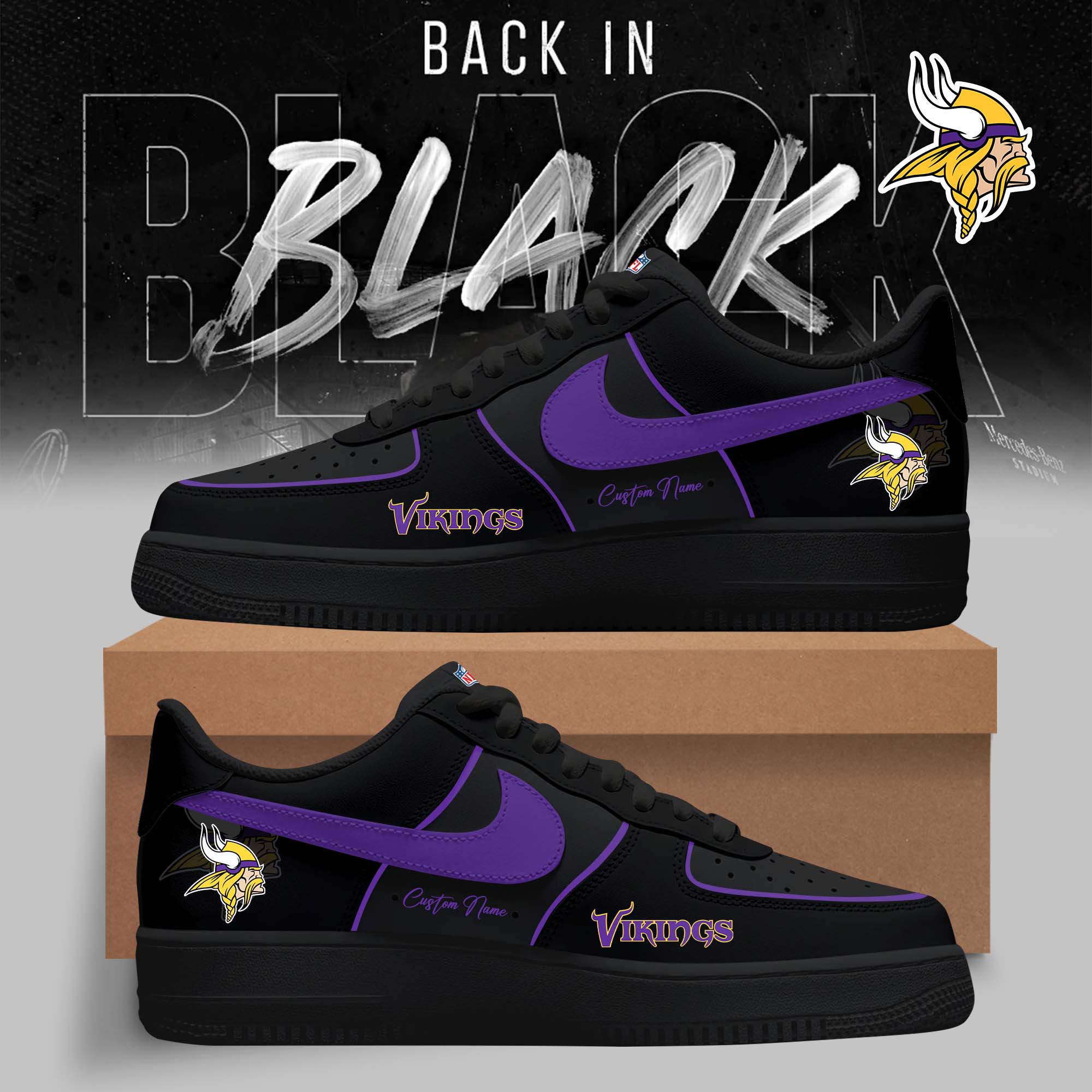Limited Edition – Customized NFL Minnesota Vikings Air Force 1 Sneakers