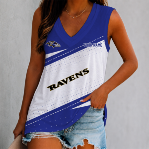 Limited Edition – Customized NFL Baltimore Ravens Women’s V-Neck Tank Top