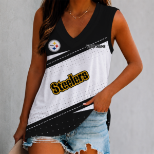 Limited Edition – Customized NFL Pittsburgh Steelers Women’s V-Neck Tank Top