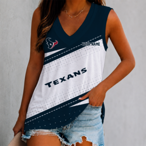 Limited Edition – Customized NFL Houston Texans Women’s V-Neck Tank Top