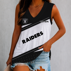 Limited Edition – Customized NFL Las Vegas Raiders Women’s V-Neck Tank Top
