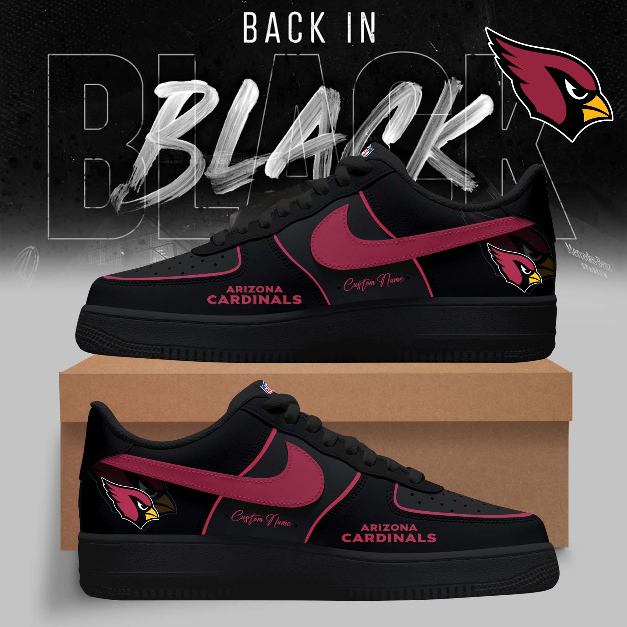 Limited Edition – Customized NFL Arizona Cardinals Air Force 1 Sneakers