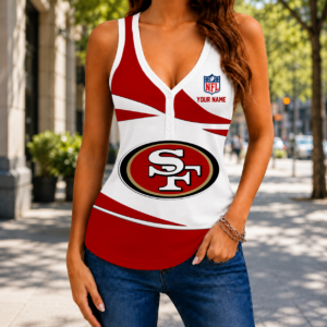 Limited Edition – Customized NFL San Francisco 49Ers Women’s V-Neck Tank Top