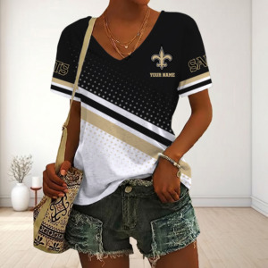 Limited Edition – Customized NFL New Orleans Saints V-Neck Female Shirt