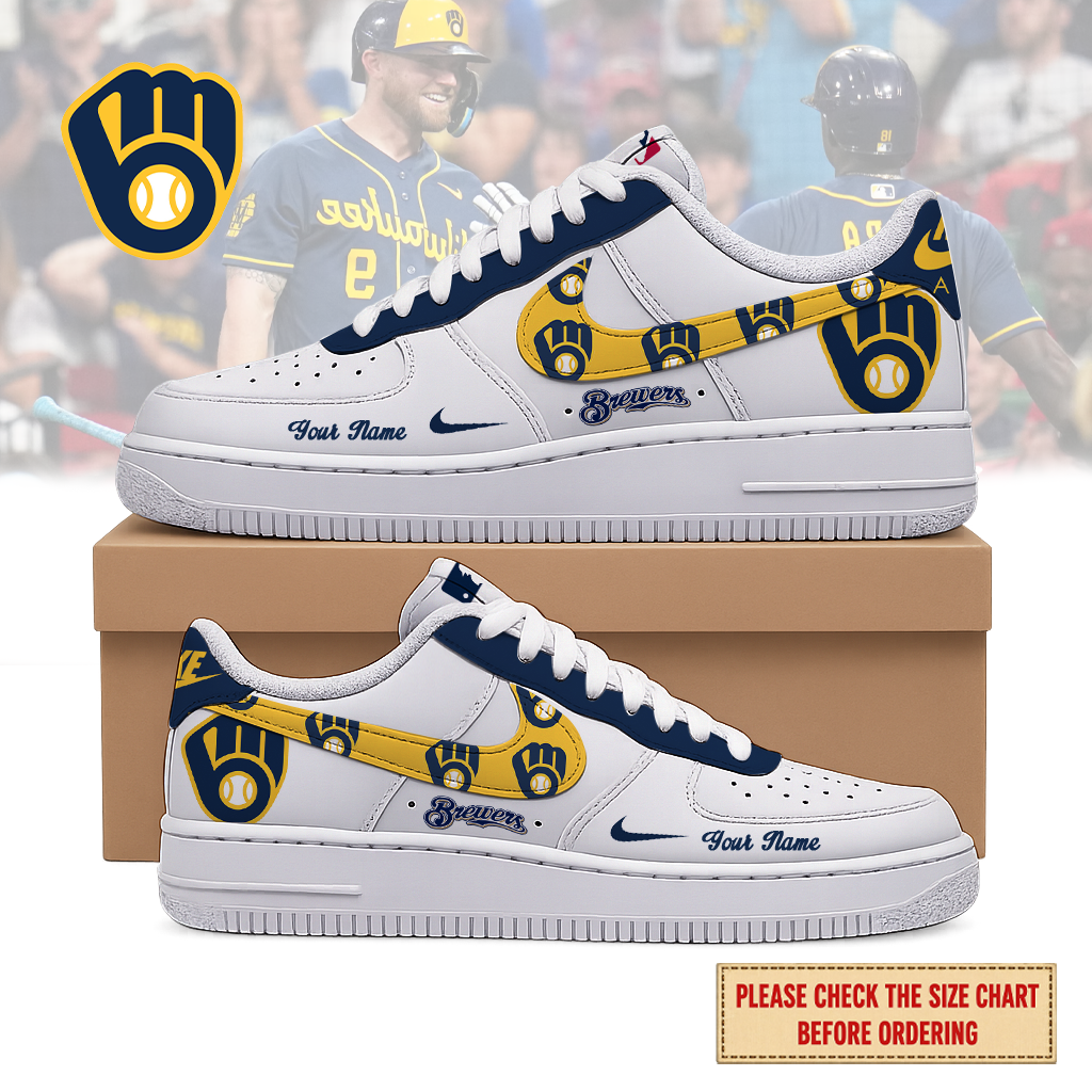 Limited Edition – Customized MLB Milwaukee Brewers Air Force 1 Shoes