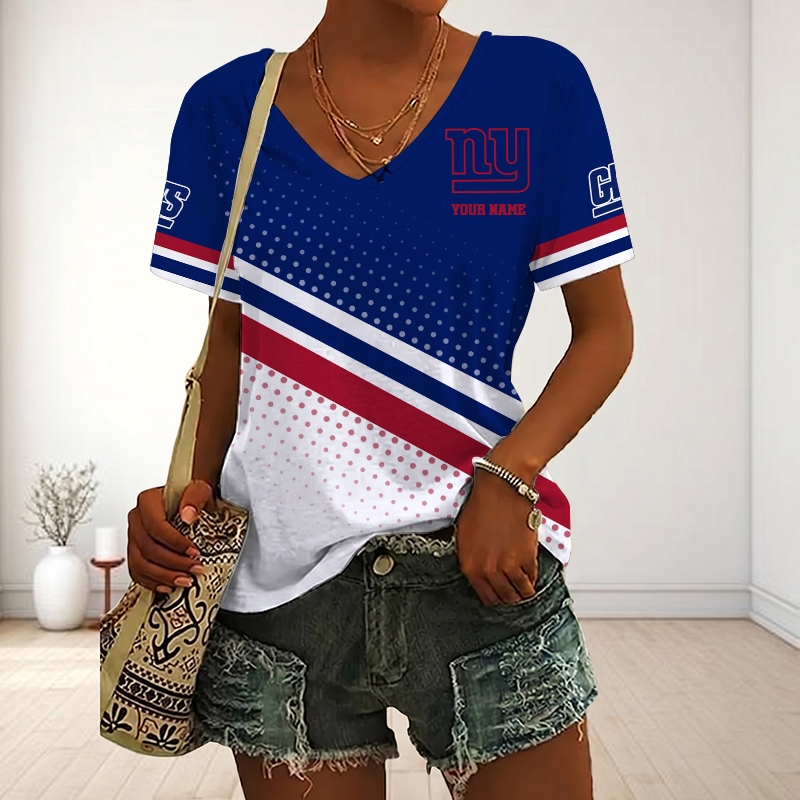 Limited Edition – Customized NFL New York Giants V-Neck Female Shirt
