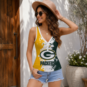 Limited Edition – Customized NFL Green Bay Packers Women’s V-Neck Tank Top