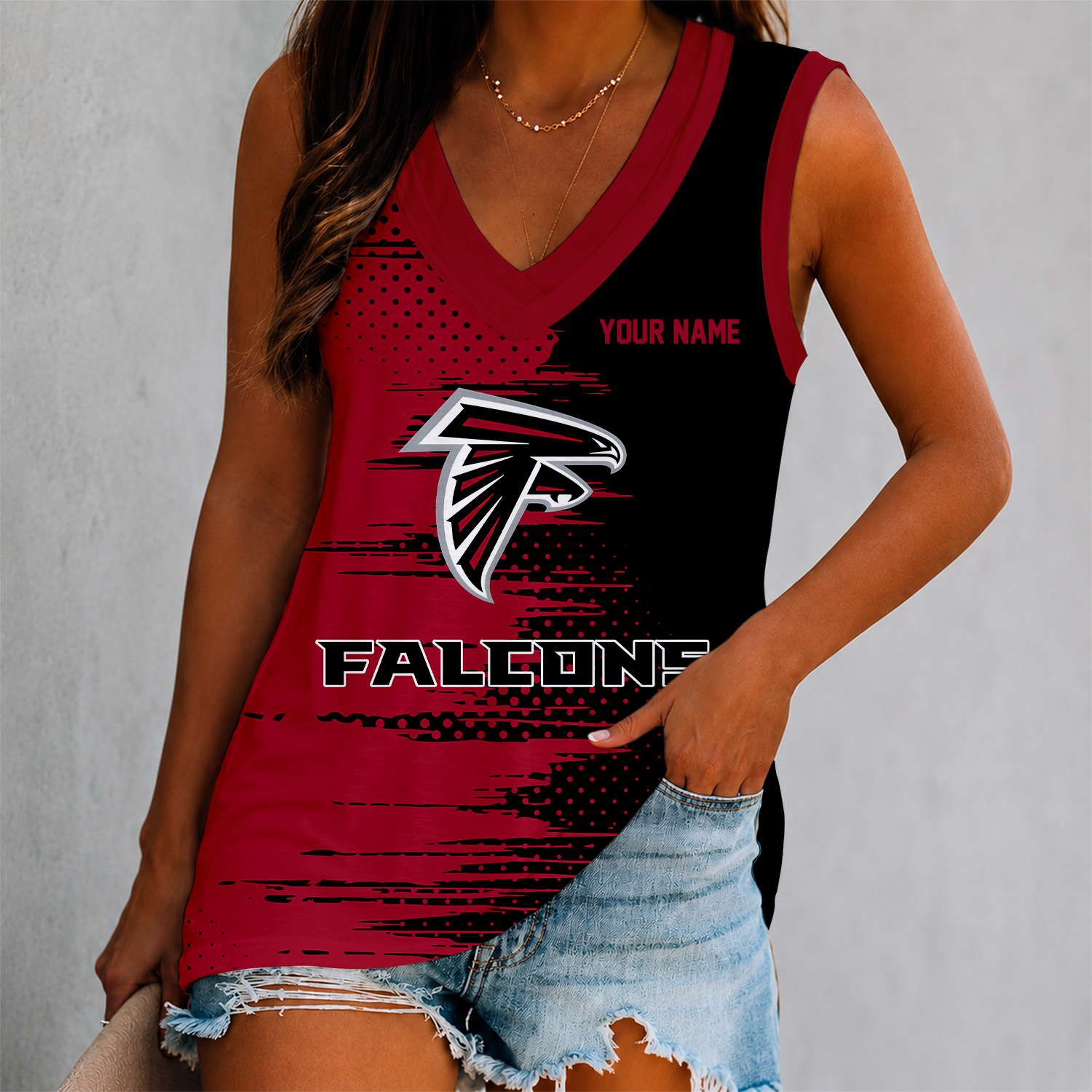 Limited Edition – Customized NFL Atlanta Falcons Women’s V-Neck Tank Top