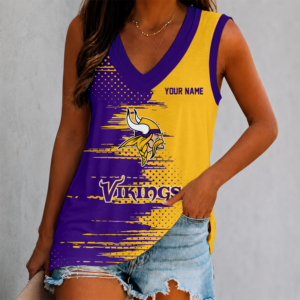 Limited Edition – Customized NFL Minnesota Vikings Women’s V-Neck Tank Top