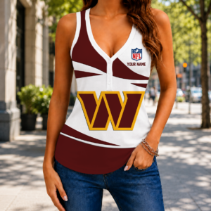 Limited Edition – Customized NFL Washington Commanders Women’s V-Neck Tank Top