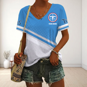 Limited Edition – Customized NFL Tennessee Titans V-Neck Female Shirt