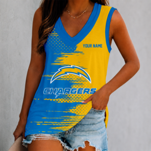 Limited Edition – Customized NFL Los Angeles Chargers Women’s V-Neck Tank Top