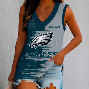 Limited Edition – Customized NFL Philadelphia Eagles Women’s V-Neck Tank Top