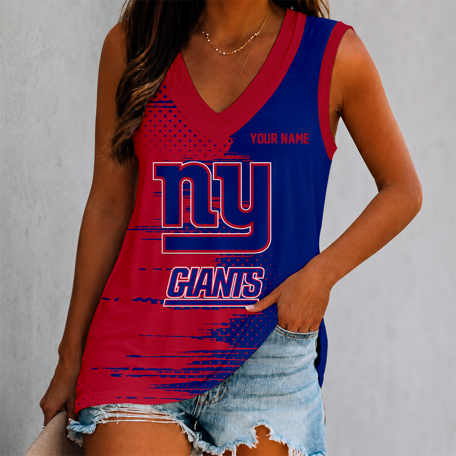 Limited Edition – Customized NFL New York Giants Women’s V-Neck Tank Top