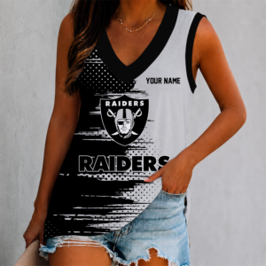 Limited Edition – Customized NFL Las Vegas Raiders Women’s V-Neck Tank Top