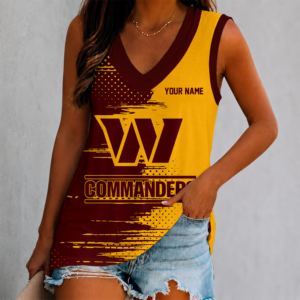 Limited Edition – Customized NFL Washington Commanders Women’s V-Neck Tank Top