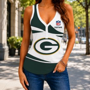 Limited Edition – Customized NFL Green Bay Packers Women’s V-Neck Tank Top