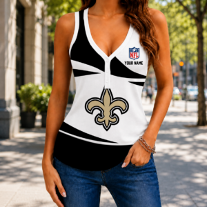Limited Edition – Customized NFL New Orleans Saints Women’s V-Neck Tank Top