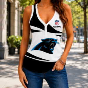 Limited Edition – Customized NFL Carolina Panthers Women’s V-Neck Tank Top