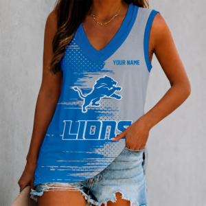 Limited Edition – Customized NFL Detroit Lions Women’s V-Neck Tank Top