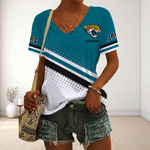 Limited Edition – Customized NFL Jacksonville Jaguars V-Neck Female Shirt