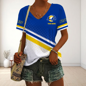 Limited Edition – Customized NFL Los Angeles Rams V-Neck Female Shirt