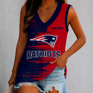 Limited Edition – Customized NFL New England Patriots Women’s V-Neck Tank Top