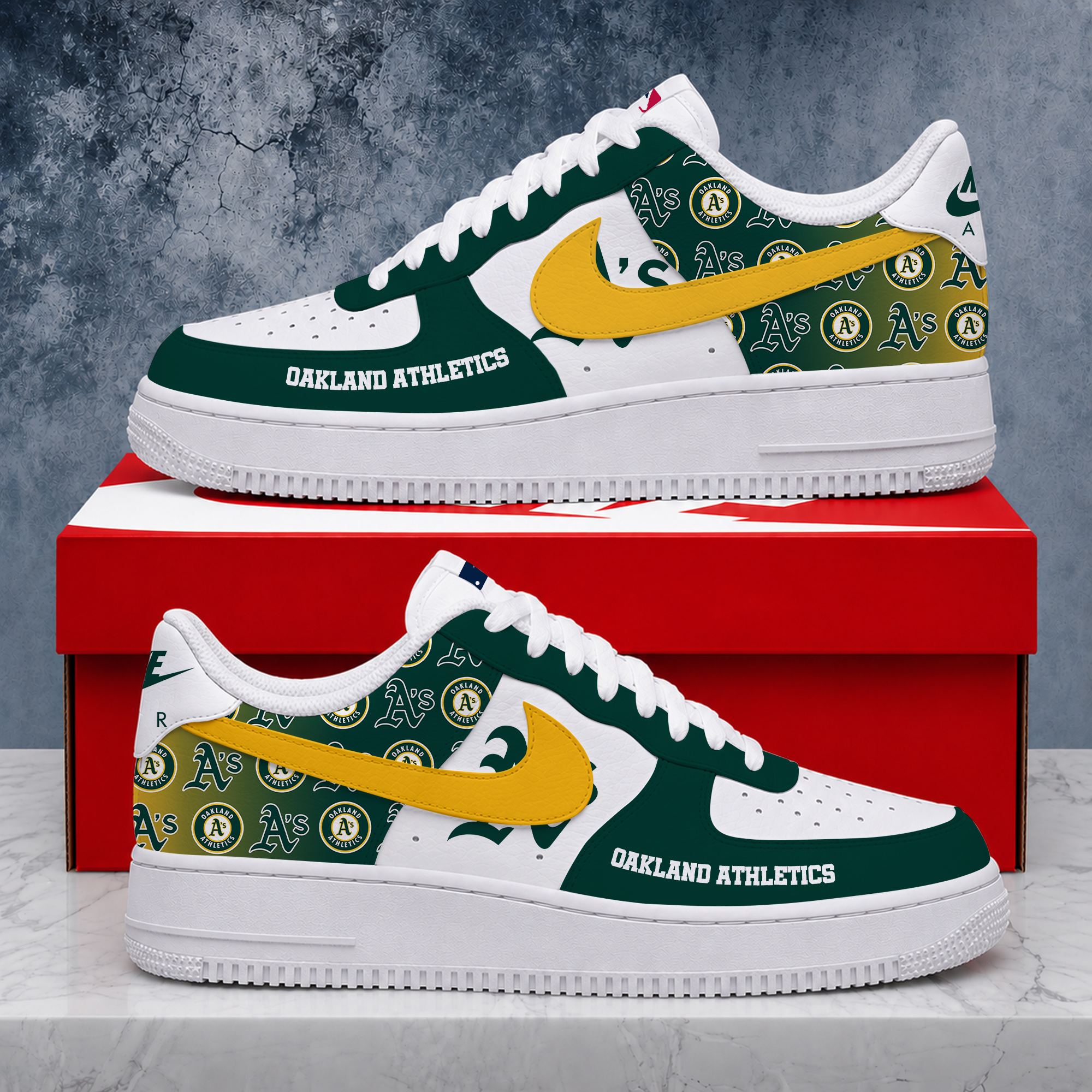Limited Edition – Customized MLB Oakland Athletics Air Force 1 Shoes