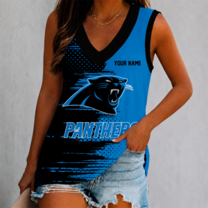 Limited Edition – Customized NFL Carolina Panthers Women’s V-Neck Tank Top