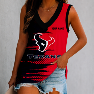 Limited Edition – Customized NFL Houston Texans Women’s V-Neck Tank Top