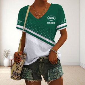 Limited Edition – Customized NFL New York Jets V-Neck Female Shirt