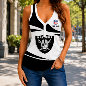 Limited Edition – Customized NFL Las Vegas Raiders Women’s V-Neck Tank Top