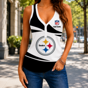 Limited Edition – Customized NFL Pittsburgh Steelers Women’s V-Neck Tank Top